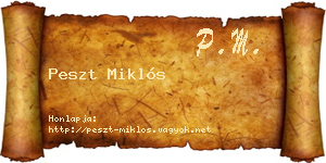 Peszt Miklós névjegykártya